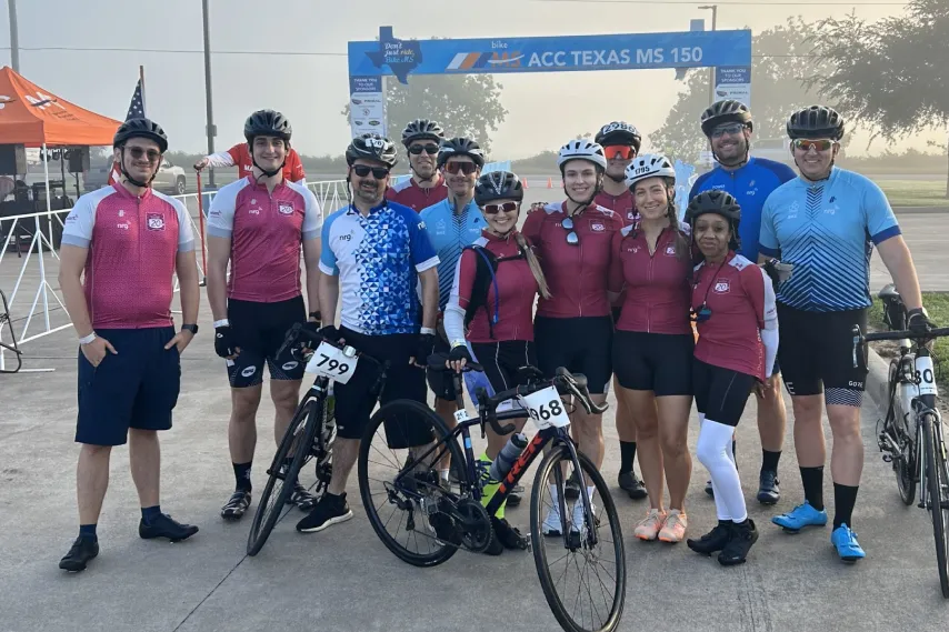 NRG ms 150 cyclist race group of participants.