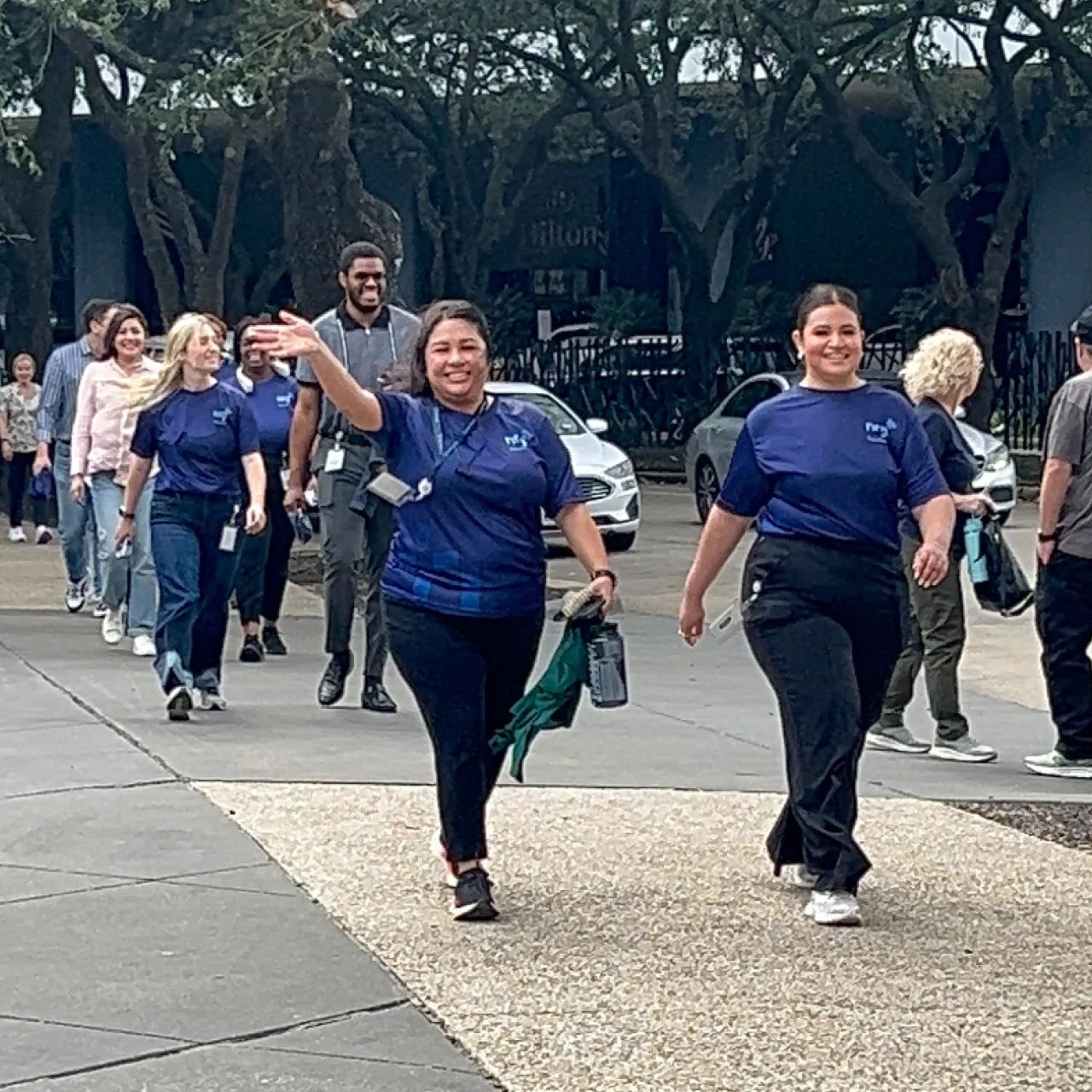 NRG running club participating in local walk event.