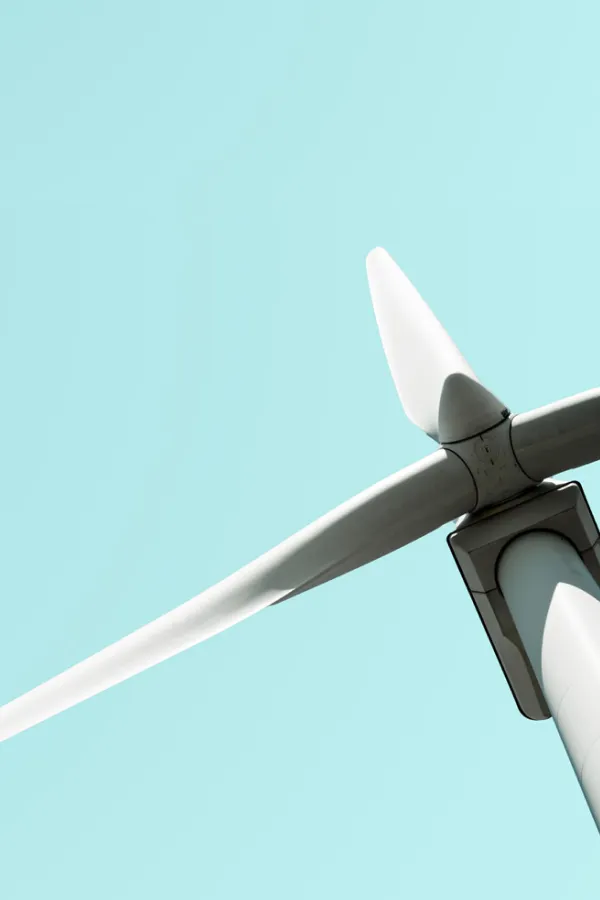 wind turbine as viewed from directly below