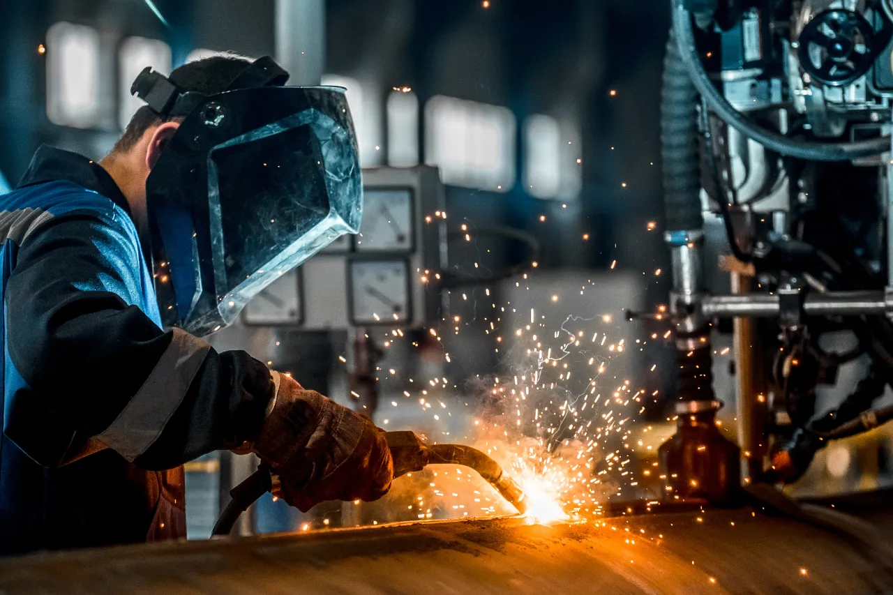 man-welds-at-a-factory-manufacturing