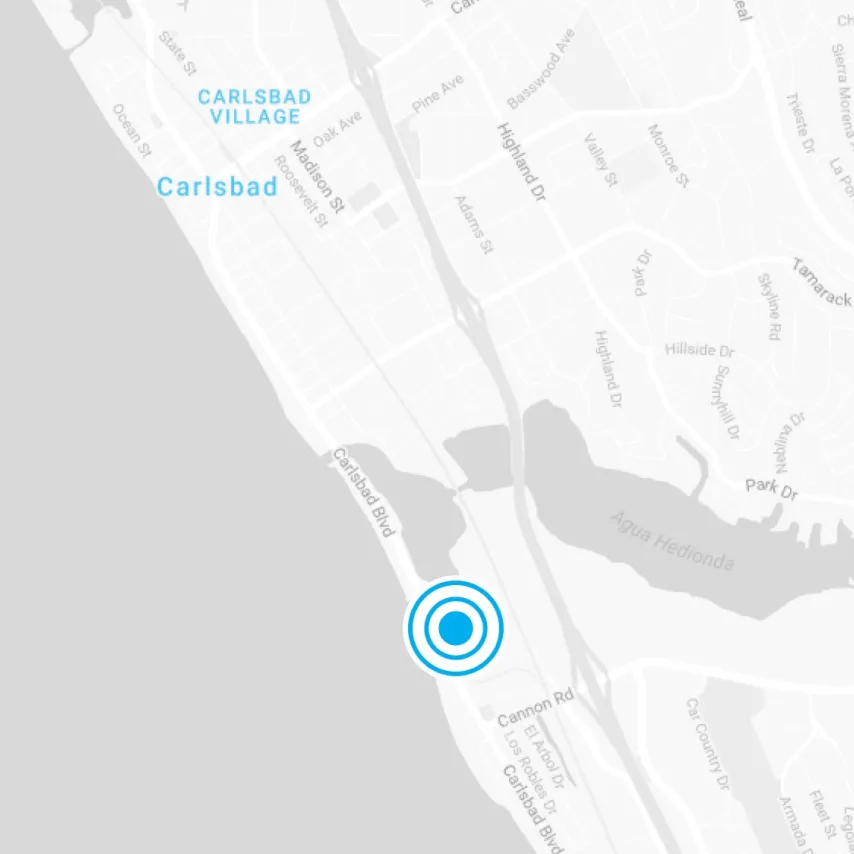 map closeup Carlsbad California.