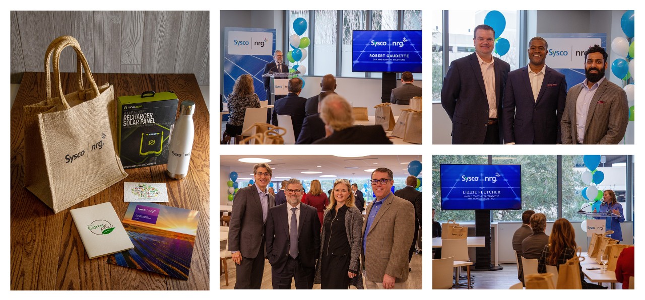 a business event with gift bags, speakers, attendees networking, and presentations in a decorated venue.